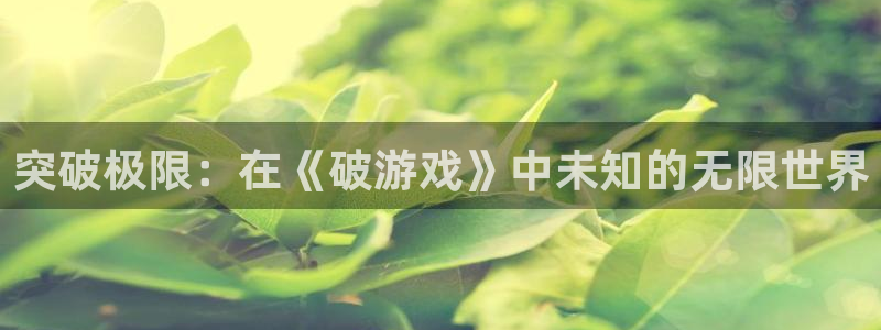 杏耀登陆电脑线路测速：突破极限：在《破游戏》中未知的无限世界